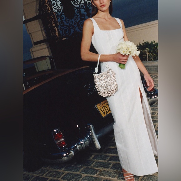 STAUD Portrait White Maxi Dress NWT - Picture 1 of 10